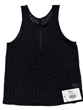 NWT Zyia Active Black Leopard Mesh Tank Top Women’s Small Workout Gym
